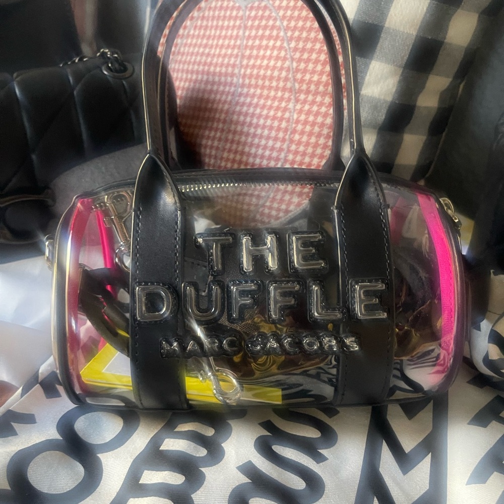 Marc Jacobs Black and Pink Transparent Duffle Bag